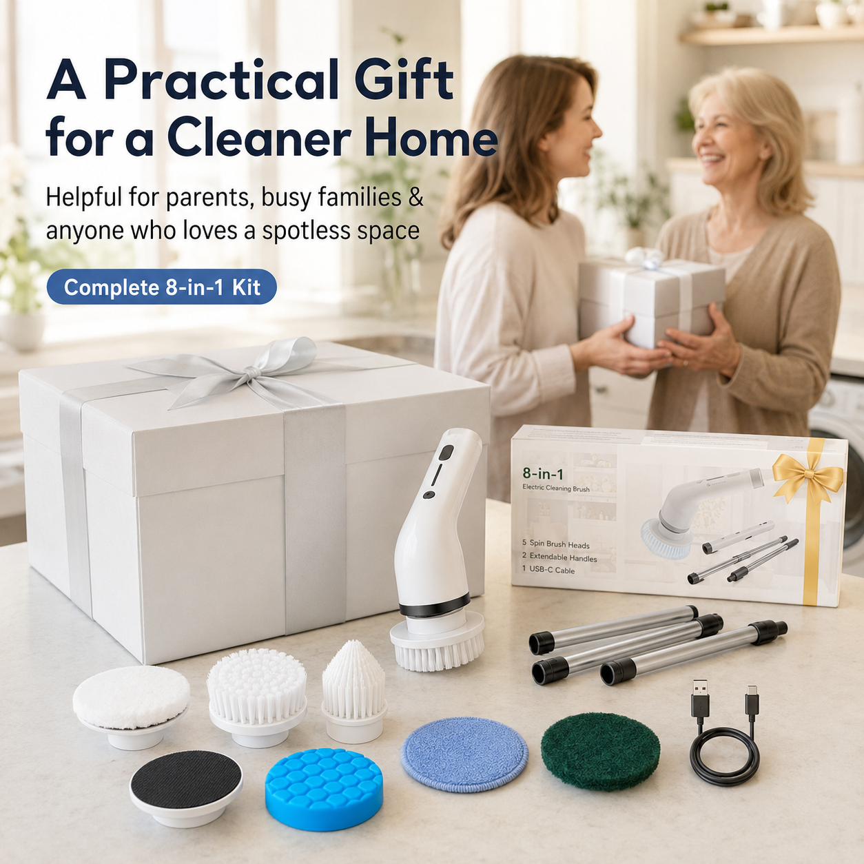 Aureva Living™ | SpinPro 8 Cordless Electric Scrubber