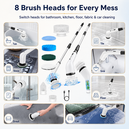 Aureva Living™ | SpinPro 8 Cordless Electric Scrubber