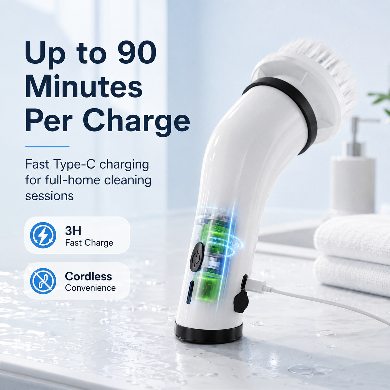 Aureva Living™ | SpinPro 8 Cordless Electric Scrubber