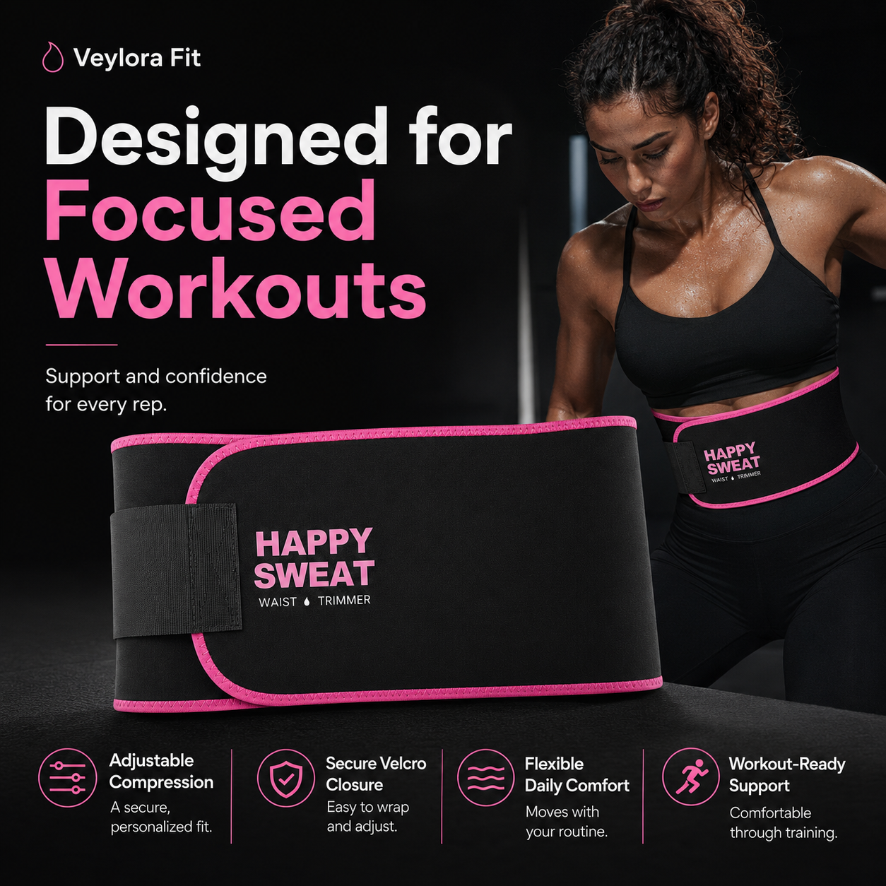 Veylora Fit CoreHeat Waist Trimmer