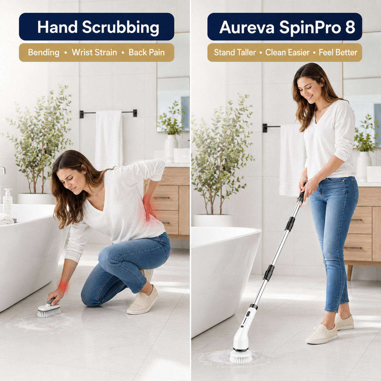 Aureva Living™ | SpinPro 8 Cordless Electric Scrubber